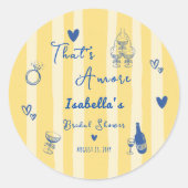 Grillig Handgetekend Dat is Liefde Bruidsborrel Ronde Sticker (Voorkant)