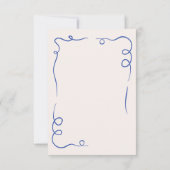 Grillig Handgetekend Trouwen Marineblauw Save The Date (Achterkant)