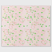 Grillig hart- en bladdesign cadeaupapier (Vlak)