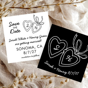 Grillig Hart Hanger Doodle Schets Modern MAAKBAAR Save The Date