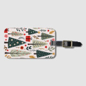 grillig kerstboombos bagagelabel (Voorkant (horizontaal))