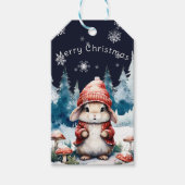 grillig kerstkonijn cadeaulabel (Voorkant)