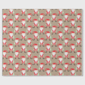 grillig kerstmanpatroon cadeaupapier (Vlak)