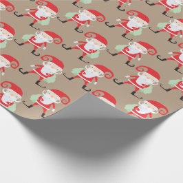 grillig kerstmanpatroon cadeaupapier