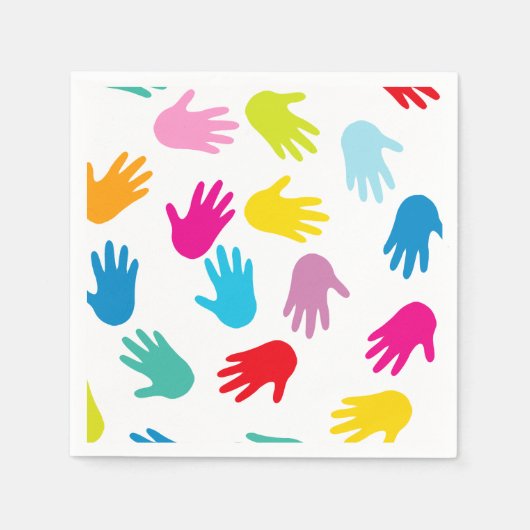grillig kind hand Prints patroon Servetten (Voorkant)