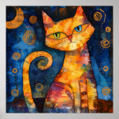GRILLIG KLEURRIJK KAT POSTER (Voorkant)