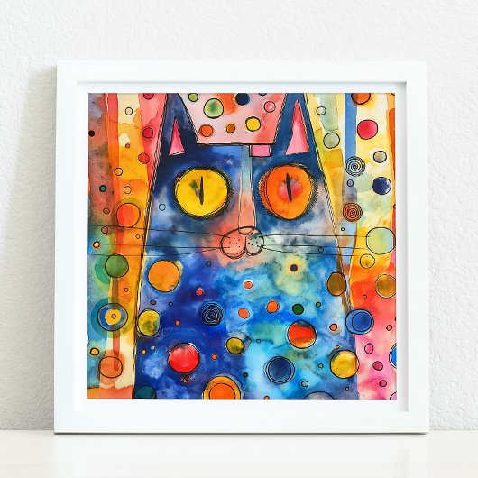 GRILLIG KLEURRIJK KAT POSTER