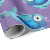 grillig kustblauw vispatroon cadeaupapier (Rol Hoek)