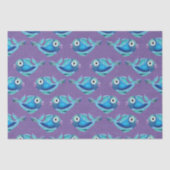 grillig kustblauw vispatroon tissuepapier (Voorkant)