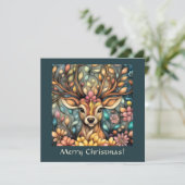 grillig rendier  feestdagenkaart (Staand voorkant)