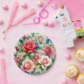 grillig Roos Papieren Bordje (Feest)