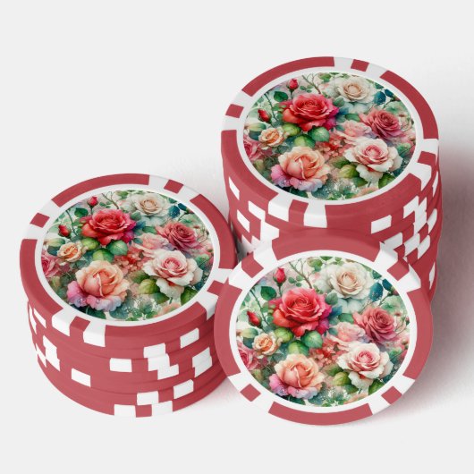 grillig Roos Poker Chips (Opstapeling)