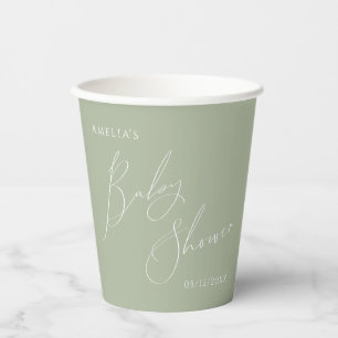 grillig salie groen Baby shower Papieren Bekers