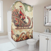 /grillig/santa/kerst douchegordijn (In situ)