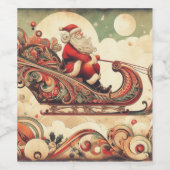 /grillig/santa/kerst wijn etiket (Enkel label)