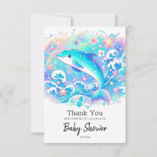 grillig Schattige dolfijn Baby shower Bedankkaart