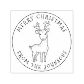 grillig Schattige rendier vrolijk kerstgezin Zelfinktende Stempel (Design)