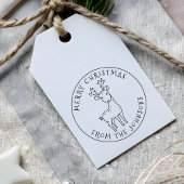 grillig Schattige rendier vrolijk kerstgezin Zelfinktende Stempel