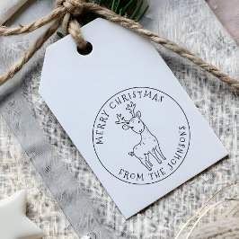 grillig Schattige rendier vrolijk kerstgezin Zelfinktende Stempel