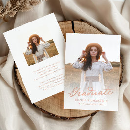 grillig schrift | Chic Twee Foto Afstuderen Aankondiging