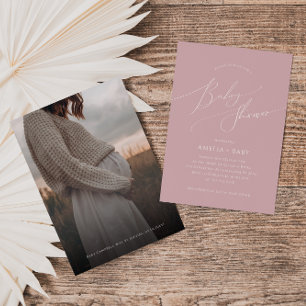 grillig stoffig Roos   Foto Baby shower Kaart