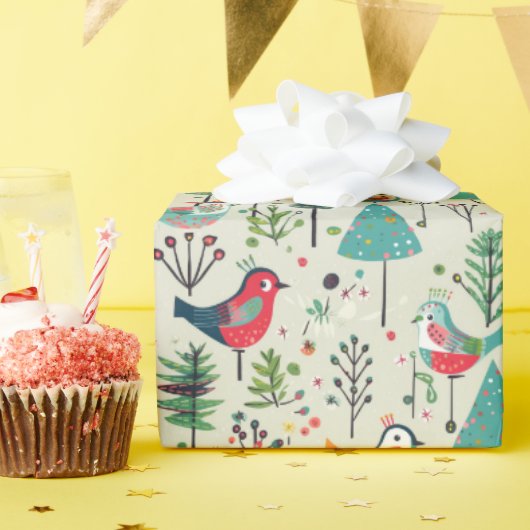 grillig winterlied cadeaupapier (Verjaardagsfeest)