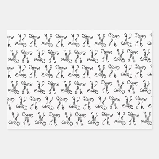 grillig zwart-wit trendy hand getekend inpakpapier vel (Voorkant 3)