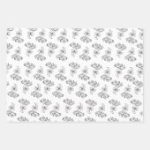 grillig zwart-wit trendy hand getekend inpakpapier vel (Voorkant 2)