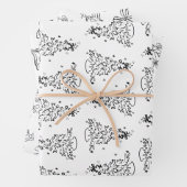 grillig zwart-wit trendy hand getekend inpakpapier vel (In situ)