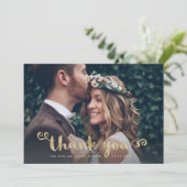 grillige Bedankt | Trouwfoto en gouden script (Staand voorkant)