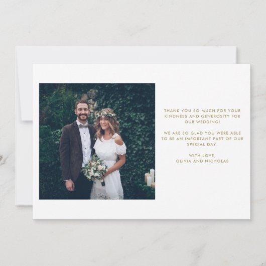 grillige Bedankt | Trouwfoto en gouden script (Achterkant)