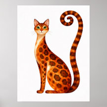 Grillige Bengaalse Kat Aquarel