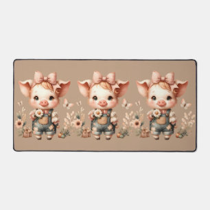 Grillige Biggetje in Pastel Overalls Bruin Bureaumat