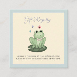 Grillige Blauwe Kikker Baby Jongen Shower Register Informatiekaartje