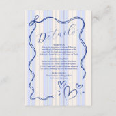 Grillige Blauwe Kladlijst Kader  Trouwen Informatiekaartje (Voorkant)