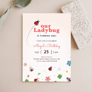 Grillige Bloem Cute Bug Lieveheersbeestje 1e Verja Kaart