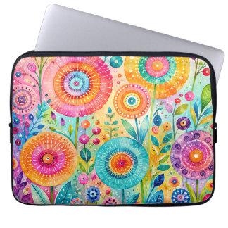 Grillige Bloem Laptop Sleeve