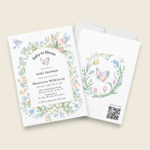 Grillige Bloemboog Baby Shower Uitnodiging