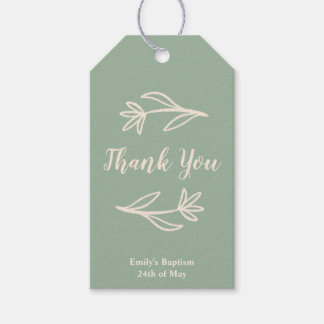 Grillige Bloemen Bedankt Label Blauw  Cadeaulabel