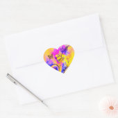 GRILLIGE BLOEMEN, GOUDEN VLINDER HART MONOGRAM HART STICKER (Envelop)