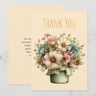 Grillige Bloemen in een Pot Bedankkaart