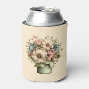 Grillige Bloemen in een Pot Cute Blikjeskoeler