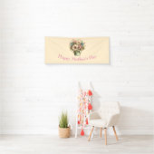 Grillige Bloemen in een Pot Moederdag Spandoek (Insitu)
