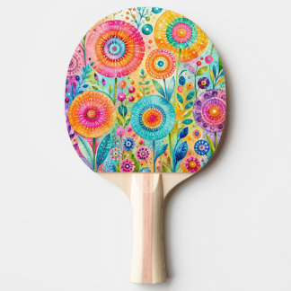 Grillige Bloemen Tafeltennisbatje