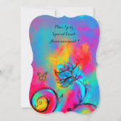 GRILLIGE BLOEMEN & VLINDERS Blauw roze geel Kaart (Achterkant)