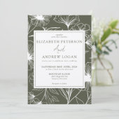 grillige bloemenbruiloft kaart (Staand voorkant)