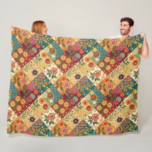 Grillige Bloemendekbed Printpatroon Fleece Deken