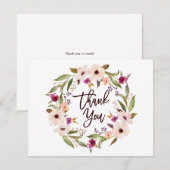 Grillige Boheemse Bloemenkrans Plat Bedankkaart (Voorkant / Achterkant)