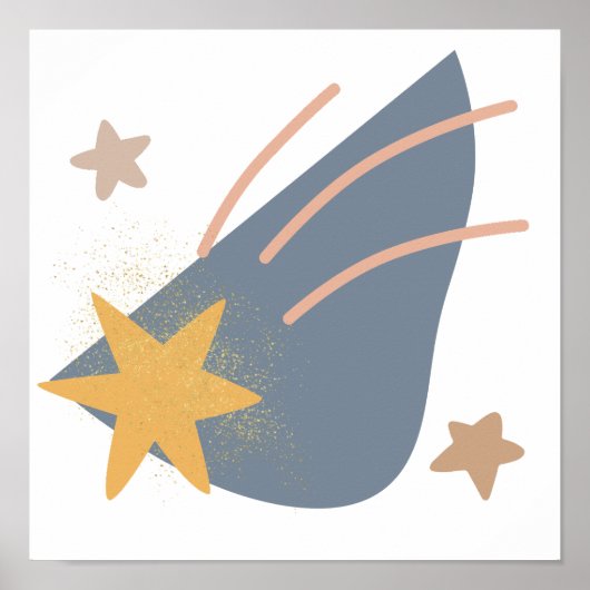 Grillige boho vallende ster, poster (Voorkant)