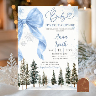 Grillige Boog Winter Jongens Babyshower Kaart